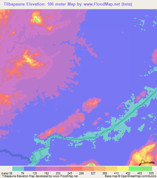 Tilbapaune,Honduras Elevation Map