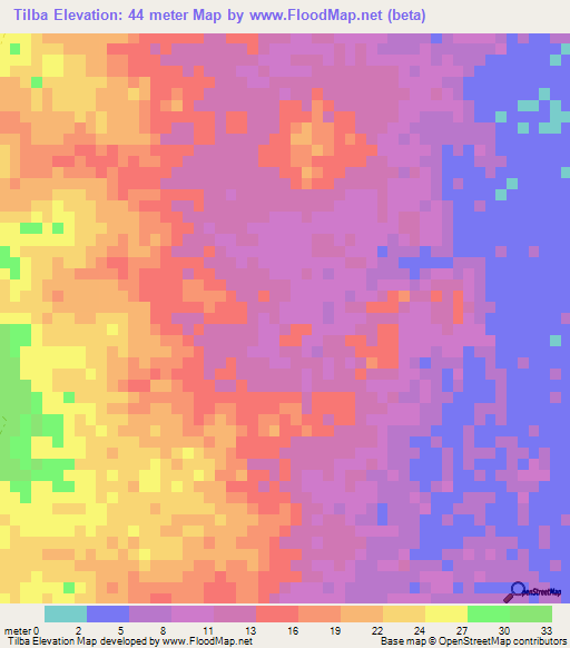 Tilba,Honduras Elevation Map