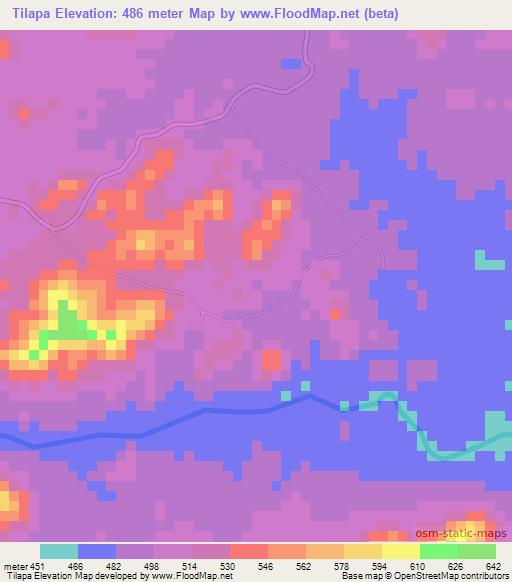 Tilapa,Honduras Elevation Map