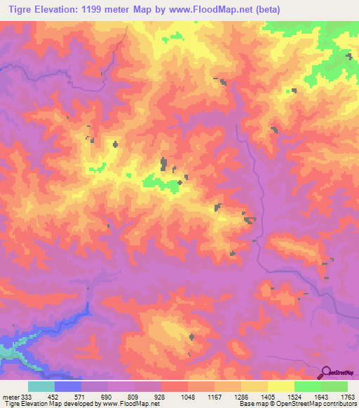 Tigre,Honduras Elevation Map