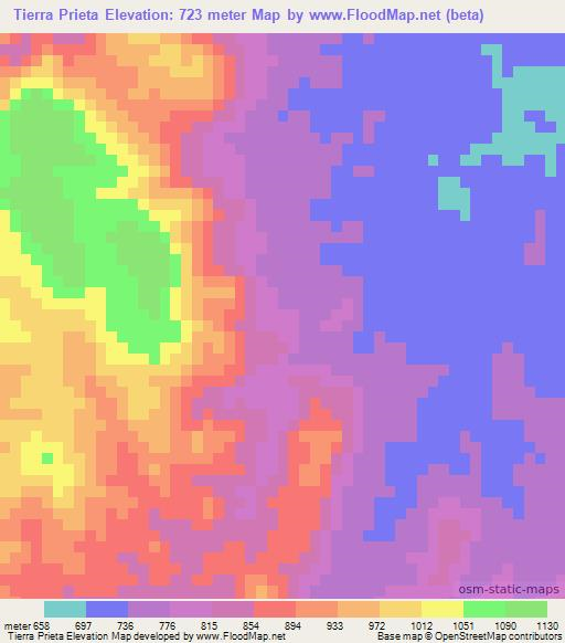 Tierra Prieta,Honduras Elevation Map
