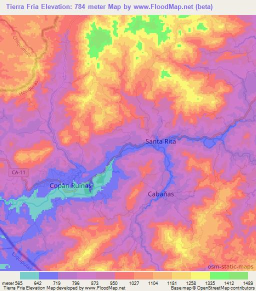 Tierra Fria,Honduras Elevation Map