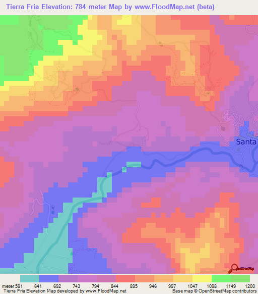 Tierra Fria,Honduras Elevation Map