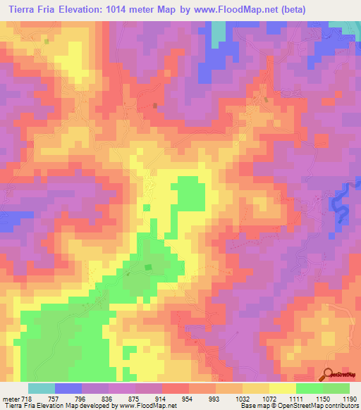 Tierra Fria,Honduras Elevation Map