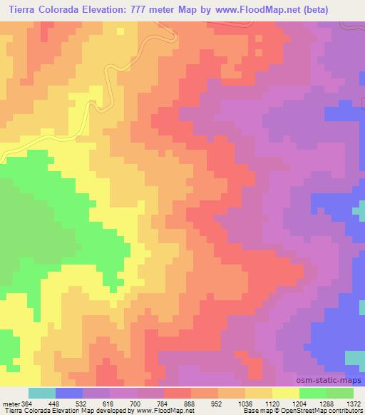 Tierra Colorada,Honduras Elevation Map