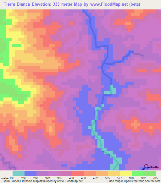 Tierra Blanca,Honduras Elevation Map