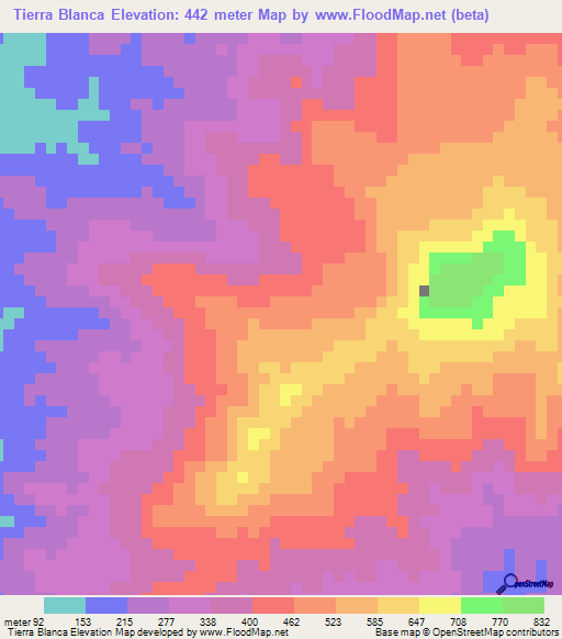 Tierra Blanca,Honduras Elevation Map
