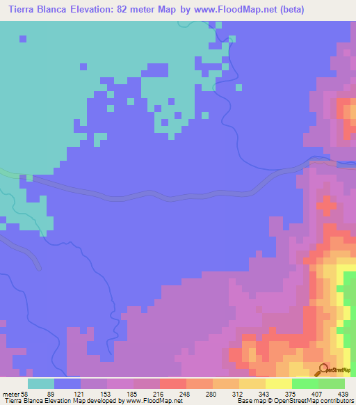 Tierra Blanca,Honduras Elevation Map
