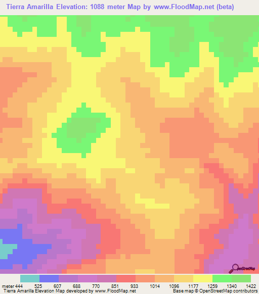 Tierra Amarilla,Honduras Elevation Map