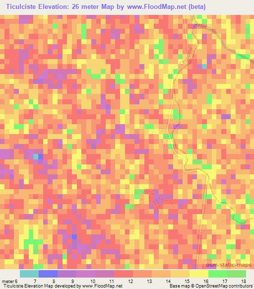 Ticulciste,Honduras Elevation Map