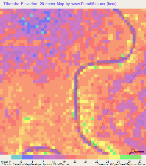 Tibombo,Honduras Elevation Map