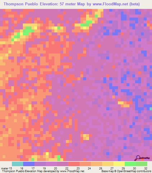 Thompson Pueblo,Honduras Elevation Map
