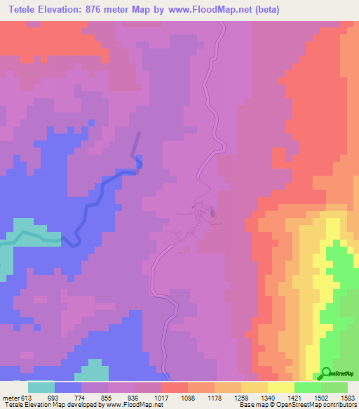 Tetele,Honduras Elevation Map