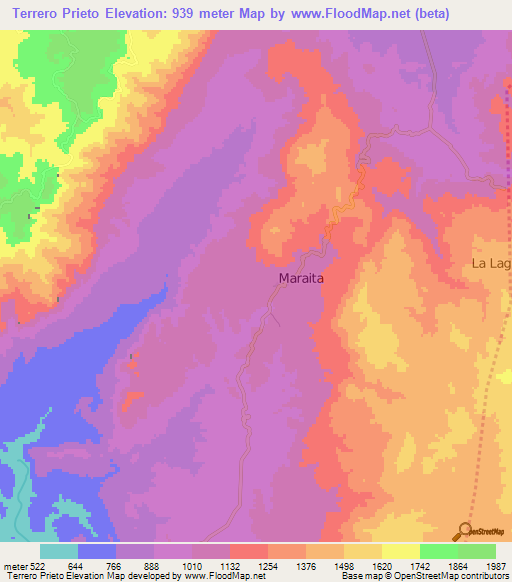 Terrero Prieto,Honduras Elevation Map