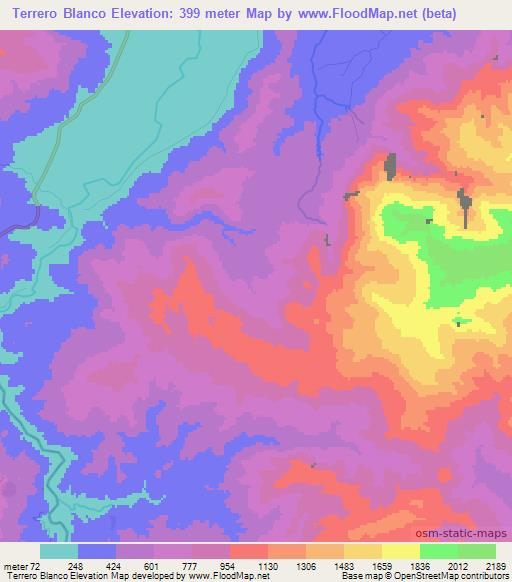 Terrero Blanco,Honduras Elevation Map
