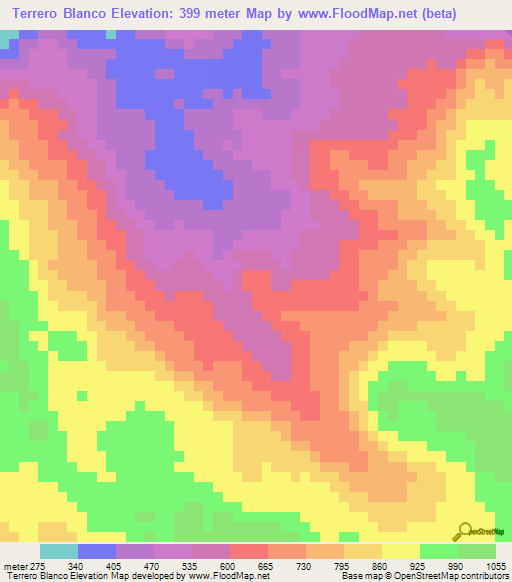 Terrero Blanco,Honduras Elevation Map