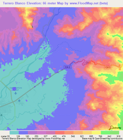 Terrero Blanco,Honduras Elevation Map