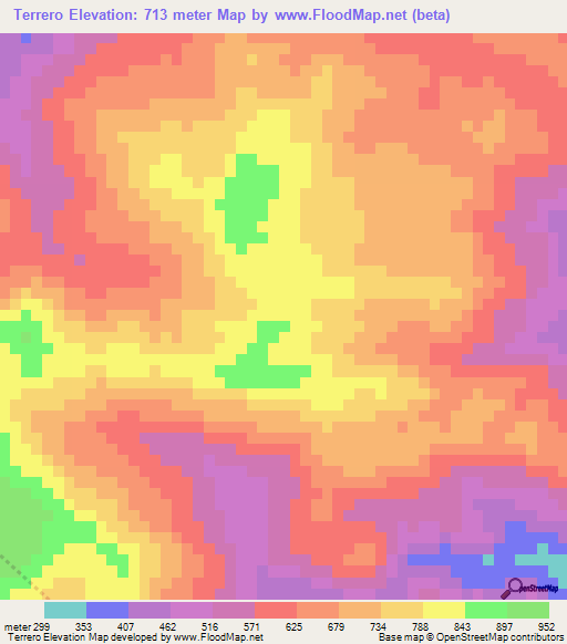Terrero,Honduras Elevation Map