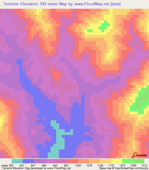 Terrerito,Honduras Elevation Map