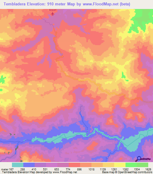 Tembladera,Honduras Elevation Map