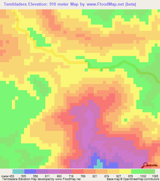 Tembladera,Honduras Elevation Map