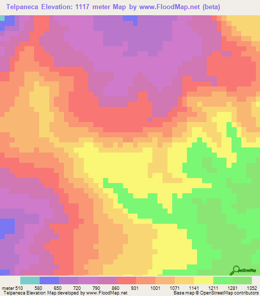 Telpaneca,Honduras Elevation Map