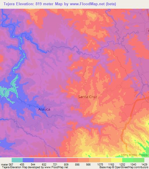 Tejera,Honduras Elevation Map
