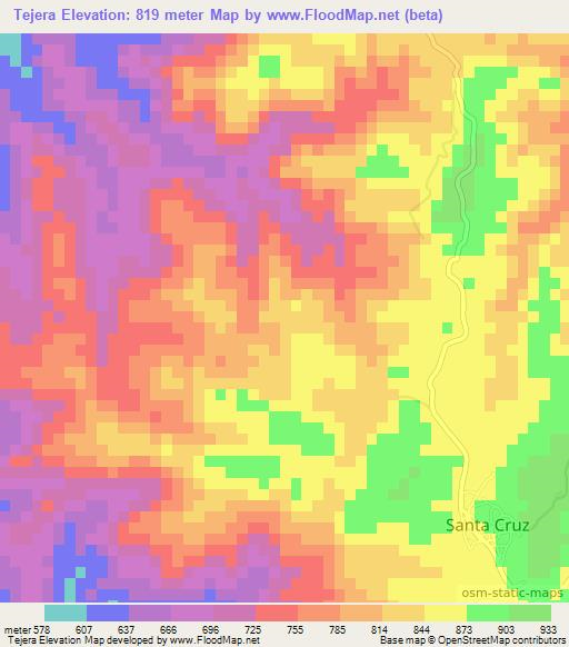 Tejera,Honduras Elevation Map