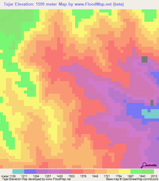 Tejar,Honduras Elevation Map