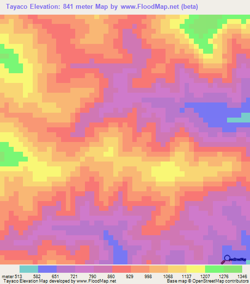 Tayaco,Honduras Elevation Map
