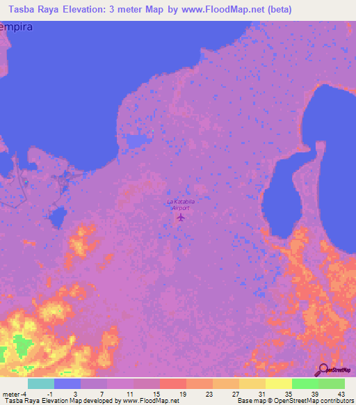 Tasba Raya,Honduras Elevation Map