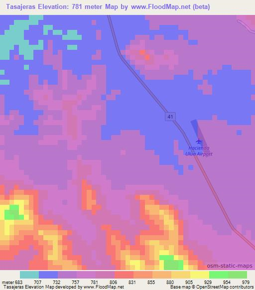 Tasajeras,Honduras Elevation Map