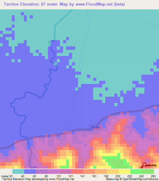 Tarritos,Honduras Elevation Map