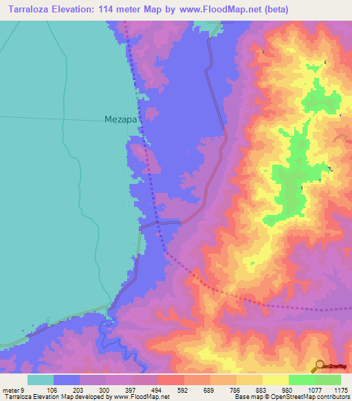 Tarraloza,Honduras Elevation Map