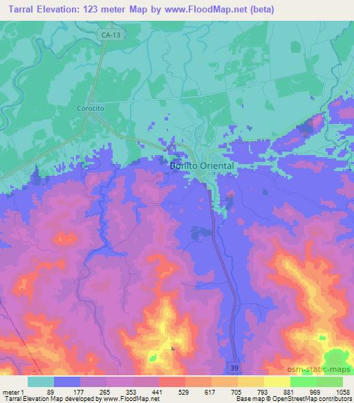 Tarral,Honduras Elevation Map