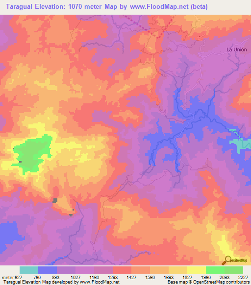 Taragual,Honduras Elevation Map