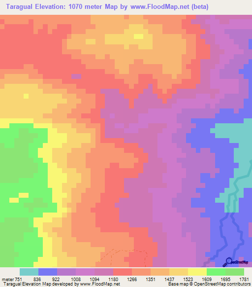 Taragual,Honduras Elevation Map
