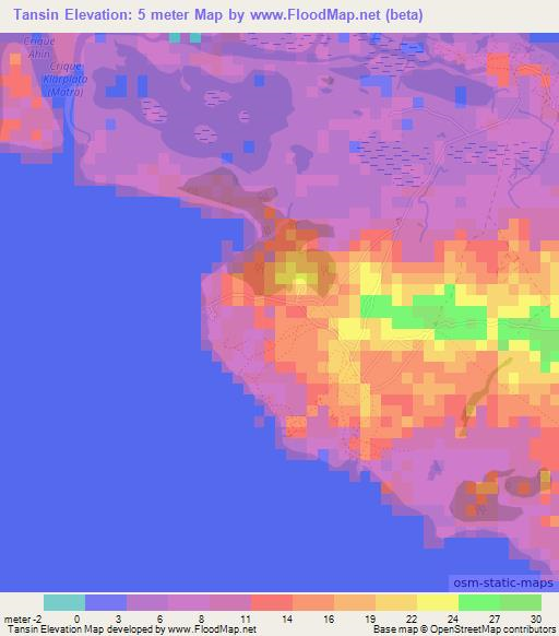 Tansin,Honduras Elevation Map