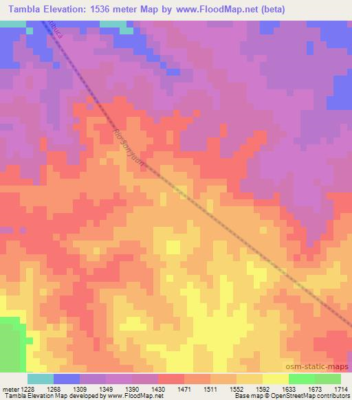 Tambla,Honduras Elevation Map