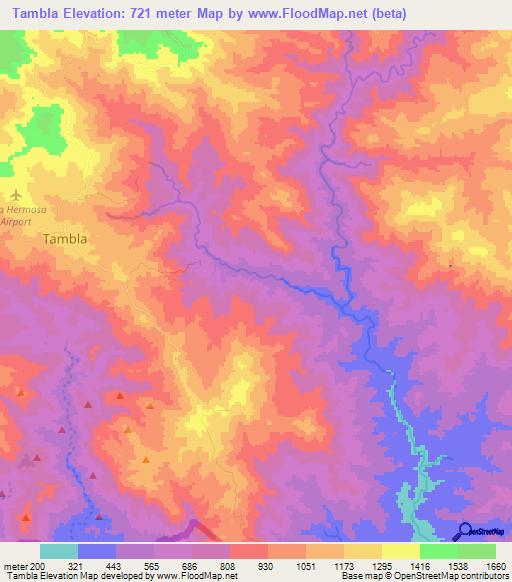 Tambla,Honduras Elevation Map
