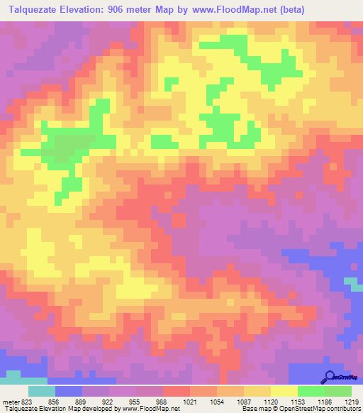 Talquezate,Honduras Elevation Map