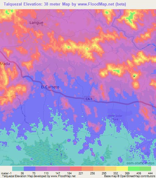 Talquezal,Honduras Elevation Map