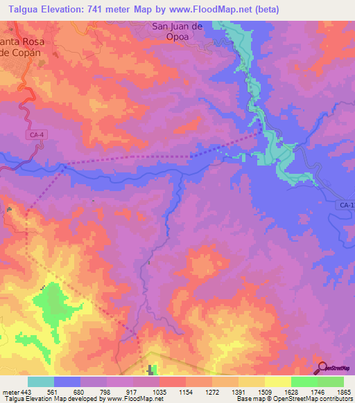 Talgua,Honduras Elevation Map