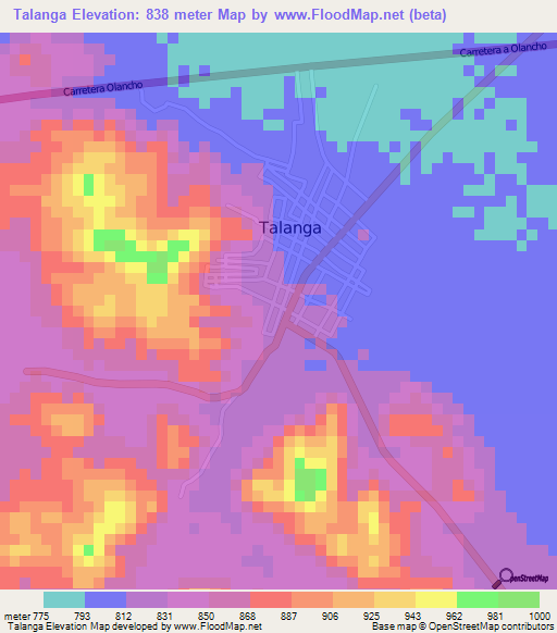 Talanga,Honduras Elevation Map