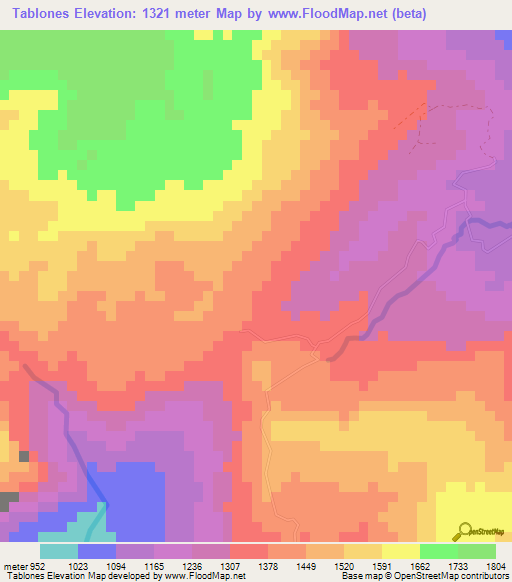 Tablones,Honduras Elevation Map