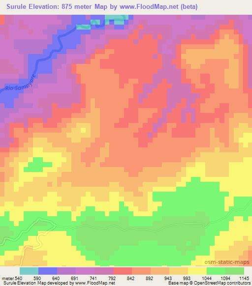 Surule,Honduras Elevation Map