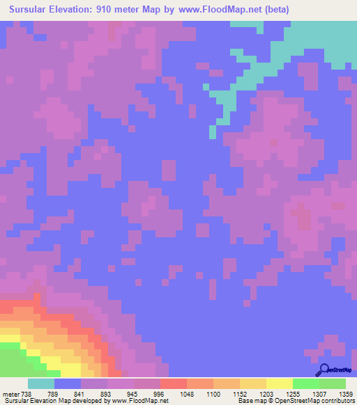 Sursular,Honduras Elevation Map