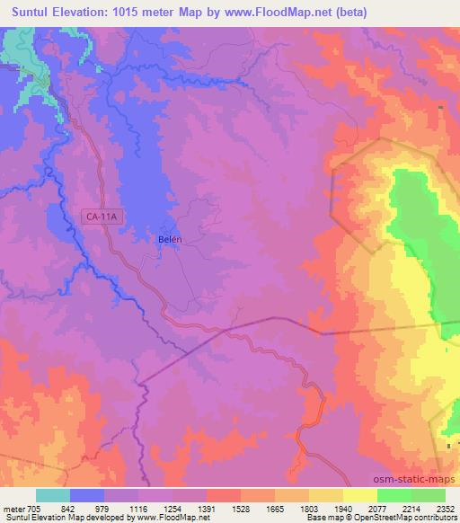Suntul,Honduras Elevation Map
