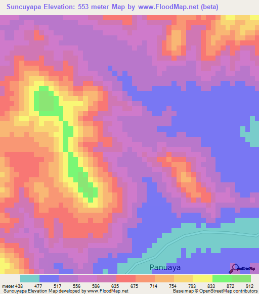 Suncuyapa,Honduras Elevation Map