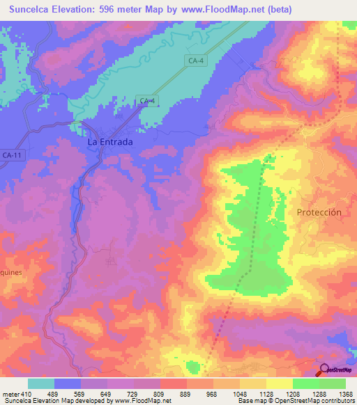 Suncelca,Honduras Elevation Map